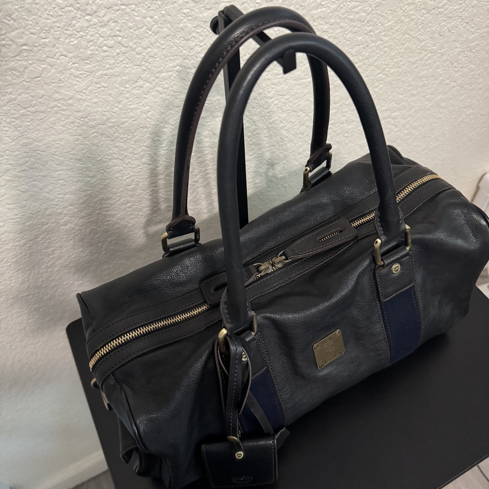 MCM Soft Leather Mini Duffel Bag With Pouch - Picture 2 of 8